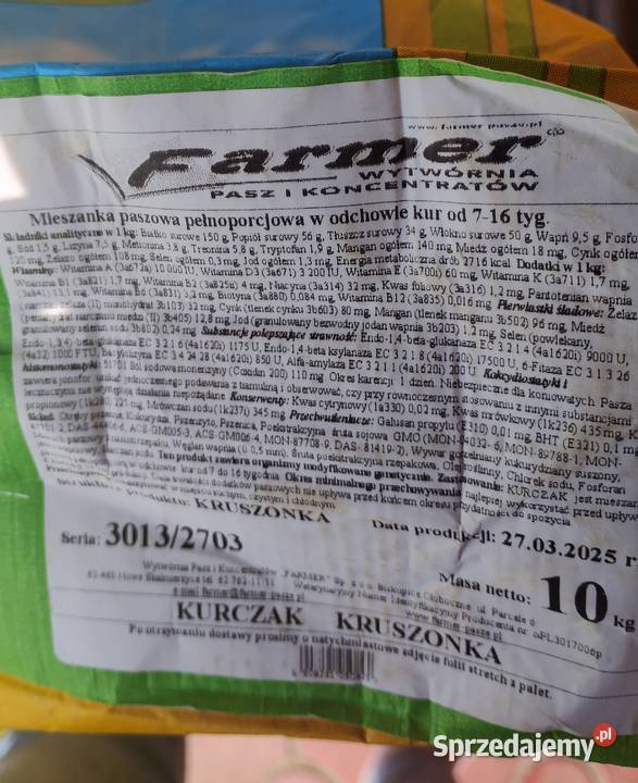 Pasza kur gęsi gołębikaczek mazowieckie