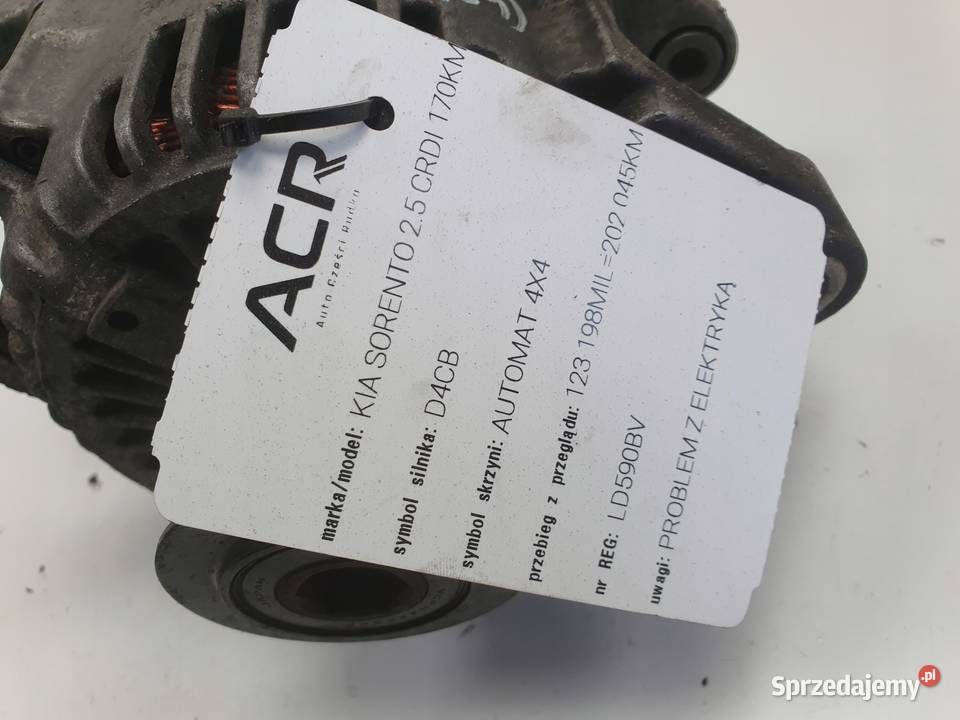 ALTERNATOR Kia Sorento 25 CRDI Alternator osobowe Rudka