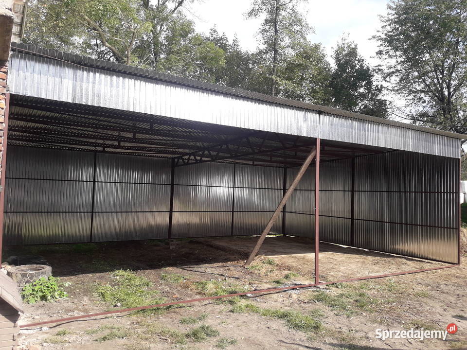 Garaż blaszany JEDNOSPADOWY ZADASZENIE BOCZNE lubuskie Żagań sprzedam