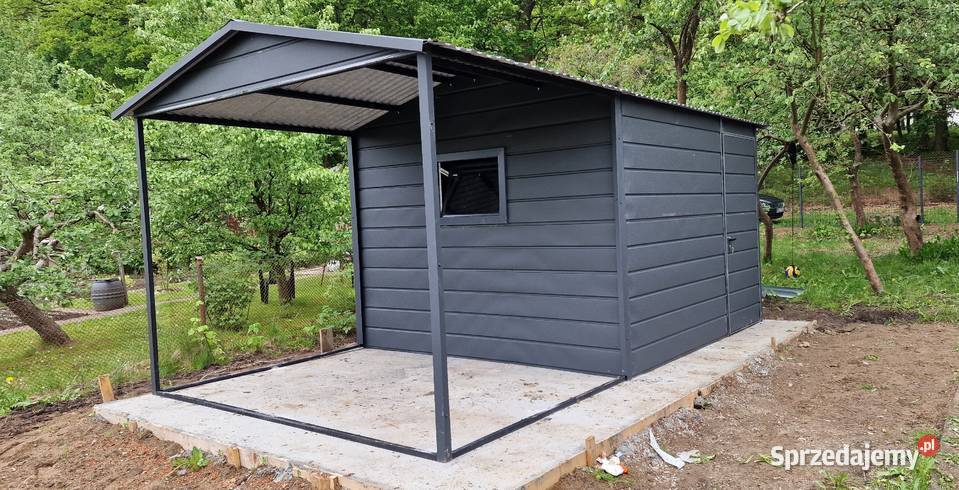 Grafitowy Garaż Blaszany Schowek Ogrodowy Wiata sprzedam