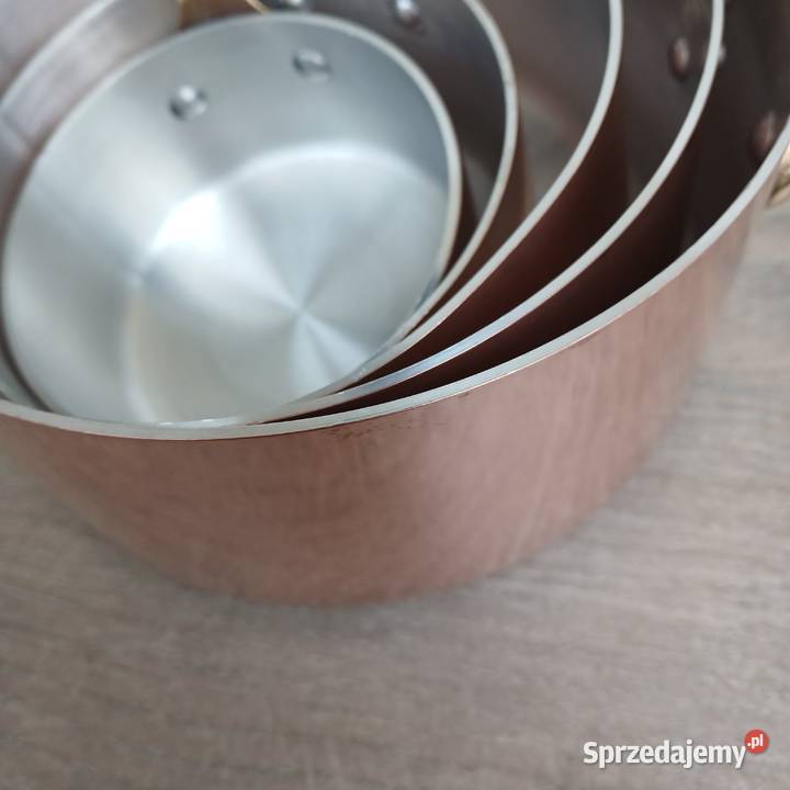 Miedziane rondle miedziany garnek rondel komplet Garnki i szybkowary Warszawa