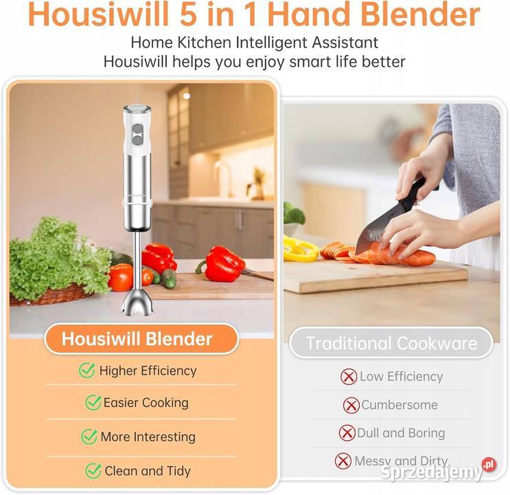 Blender Zanurzeniowy 5 W 1 Housiwill Hb8005 500W Pyskowice sprzedam