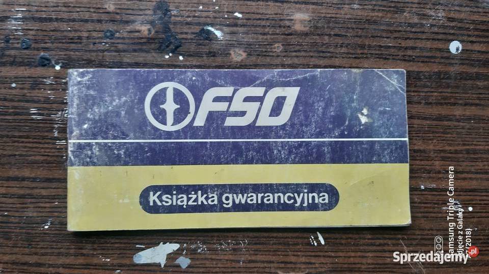 Książka  gwarancyjna FSO Polonez