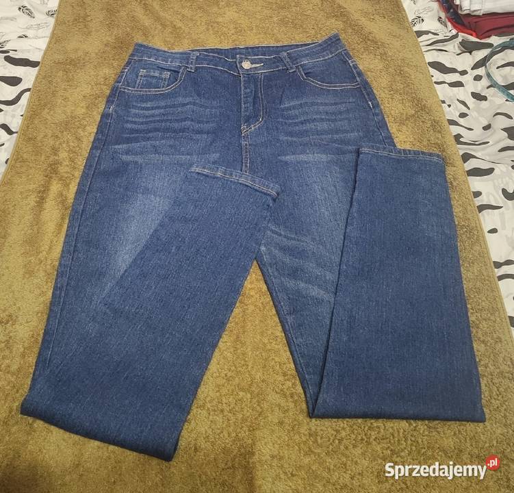 Dżinsy niebieskie z guzikami na nogawkach L Piaseczno