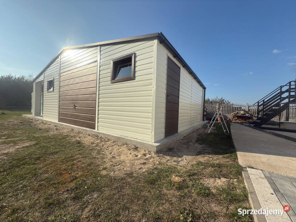 Garaż blaszany biały 10x7 hala wiata Kostrzyn nad Odrą
