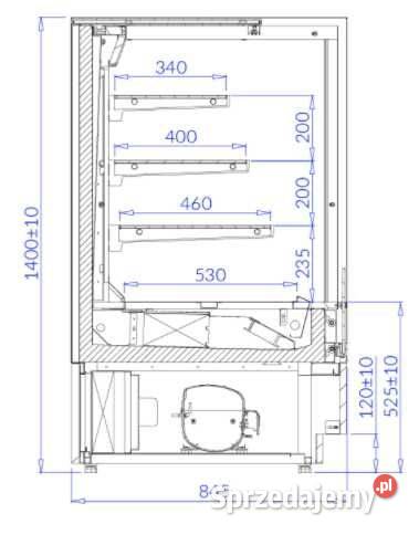 Witryna cukiernicza otwarta CUBE 2 06W OPEN Gastronomia Góra