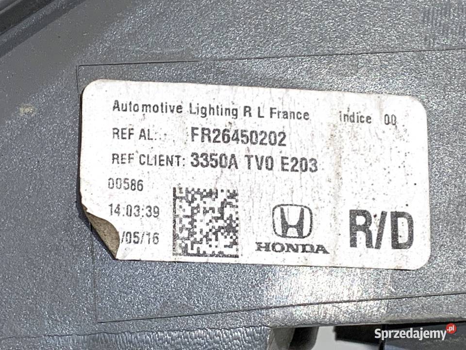 LAMPA PRAWY TYŁ HONDA CIVIC IX FR26450202