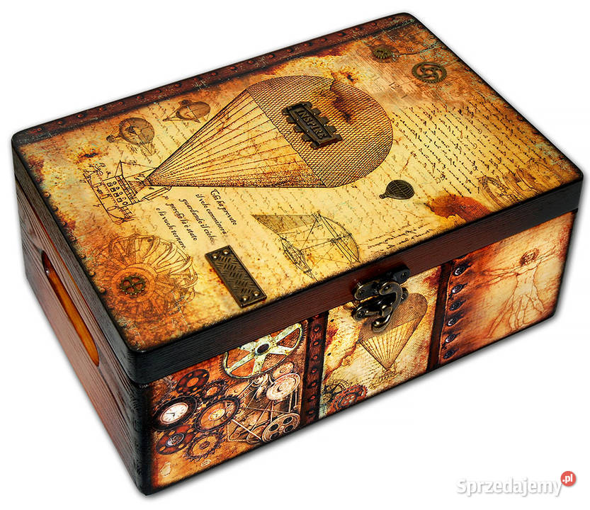 KUFER skrzynka drewniana LEONARDO da VINCI Dekoracje i ozdoby Bydgoszcz sprzedam