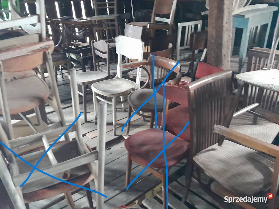 Wyprzedaż stare krzesła krzesło zabytek retro Dąbrowa Górnicza