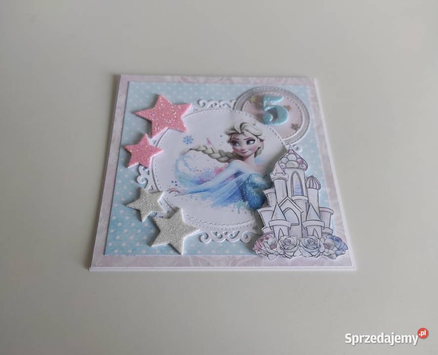 Kartka ręcznie robiona na urodziny ELSA Kraina Łódź