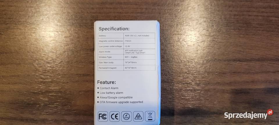 SMART WIFI czujnik otwarcia drzwi okna Sosnowiec sprzedam