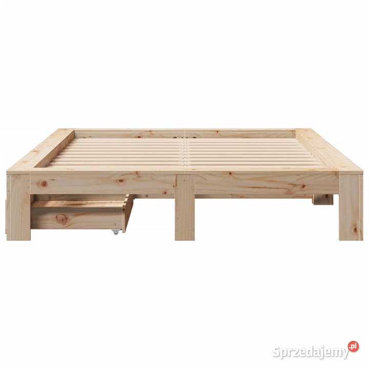 Rama łóżka bez materaca lite drewno sosnowe Łóżka