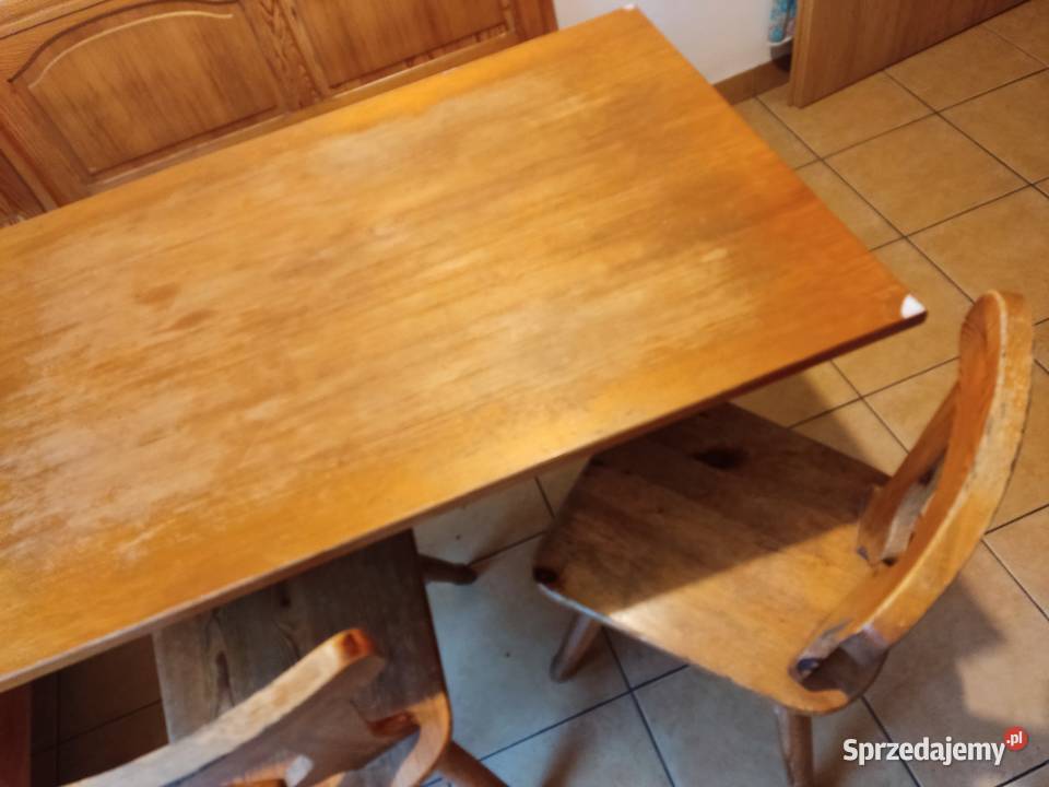 komplet mebli sosnowych do renowacji Stoły z krzesłami Warszawa sprzedam