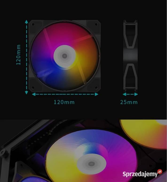 Nowy wentylator 120mm podświetlany rgb Kraków
