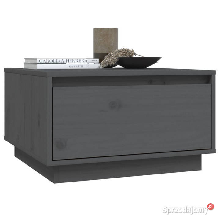 Stolik kawowy szary 55x56x32 lite drewno sosnowe Warszawa