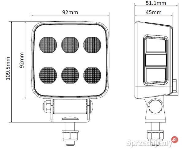Lampa robocza LED kwadratowa 60W 6600lm 1224V Kamionna sprzedam