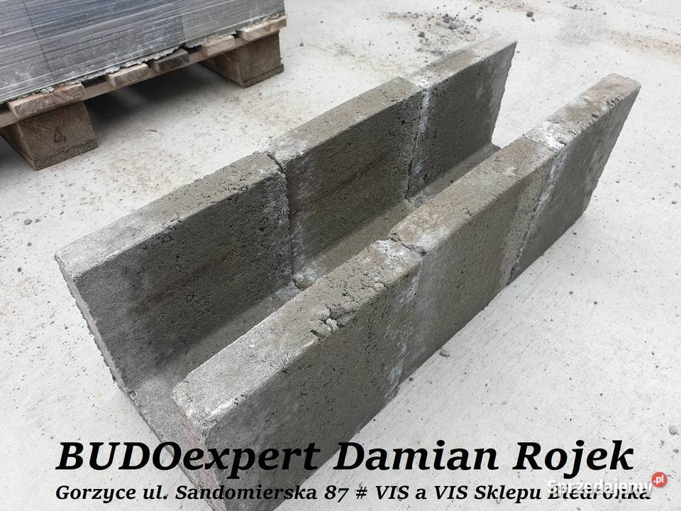 Kształtka betonowa nadprożowa U filarowa pustak