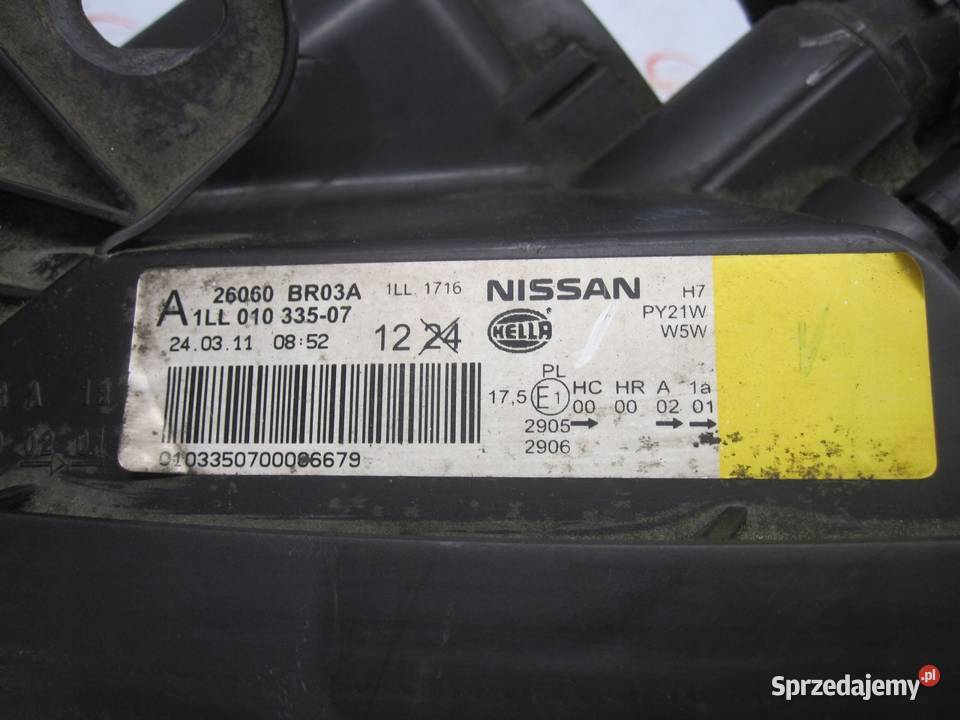 NISSAN QASHQAI I LIFT 11r Lampa lewy przód 26060 Kielce