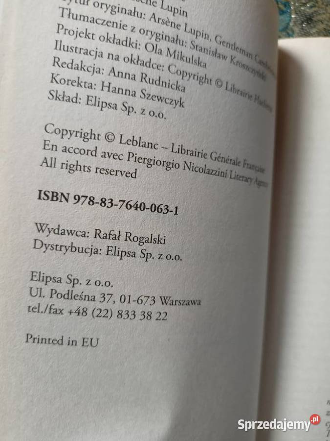 Lupin Dżentelmen włamywacz książki Warszawa