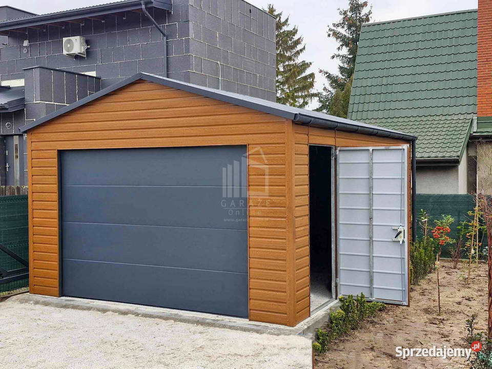 Garaż blaszany 5x6m Brama segmentowa drzwi Kalwaria Zebrzydowska