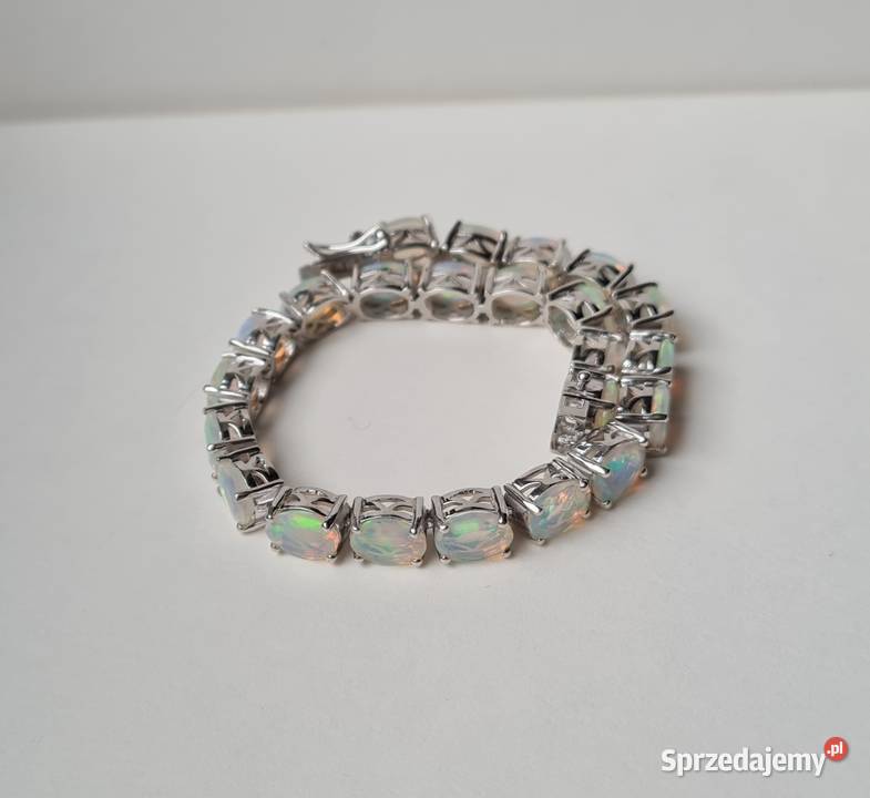 Srebrna bransoletka z opalami etiopskimi sprzedam