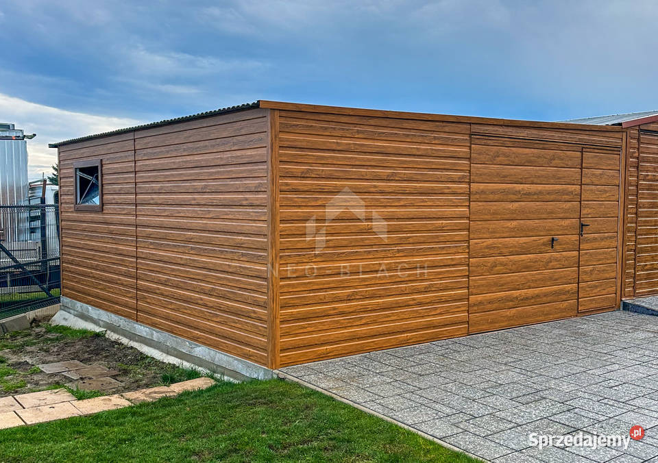 Garaż Blaszany 6x6m Brama Uchylna Okno Jasny Sprzedaż pomorskie sprzedam