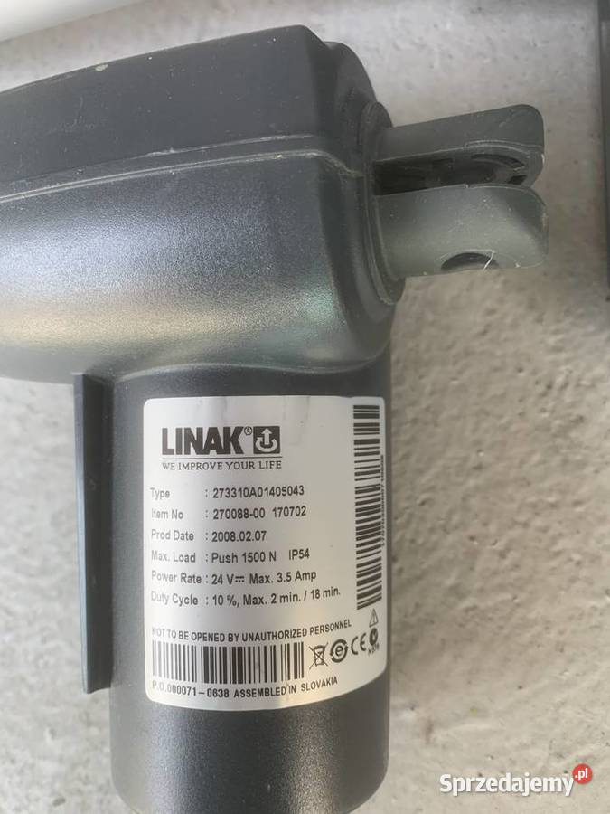 Siłownik elektryczny LINAK 24V do łóżka Kalety