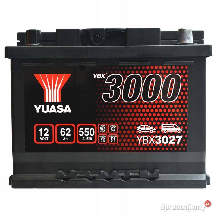 Akumulator Yuasa YBX3027 12V 62Ah 550A P dolnośląskie Jelcz-Laskowice