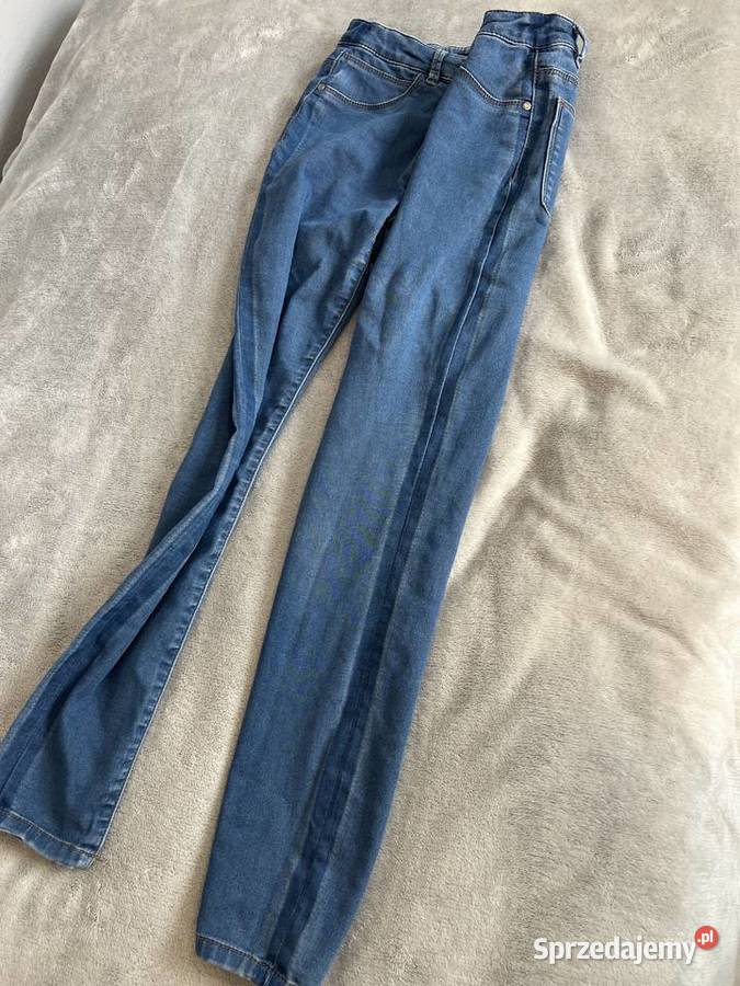 Jeansy skinny spodnie jeansowe rurki granatowe niebieski Jasło