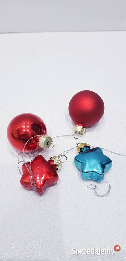 Zestaw starych plastikowoszklanych ozdób Boże Narodzenie śląskie