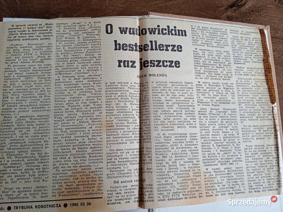 Ziemia Wadowicka A Siemionow z Autografem geografia, geologia, turystyka małopolskie Andrychów