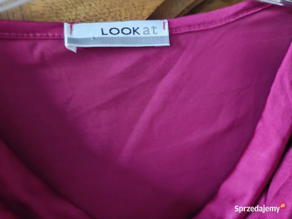 unikatowa bluzka fuksja lejąca ozdobny dekolt świętokrzyskie Kielce sprzedam