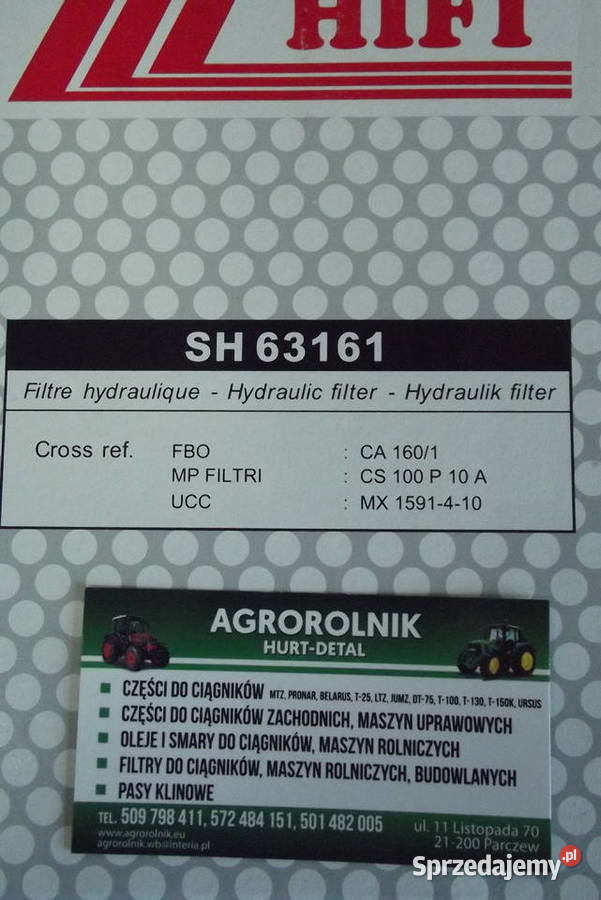 Filtr oleju hydraulicznego SH63161 Części zamienne sprzedam