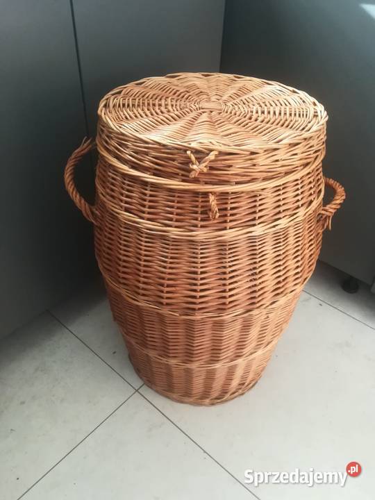 Kosz wiklinowy z pokrywą duży Kosze na pranie dolnośląskie Kąty Wrocławskie