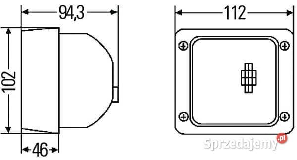 Lampa robocza kwadratowa H3 przednia Kamionna