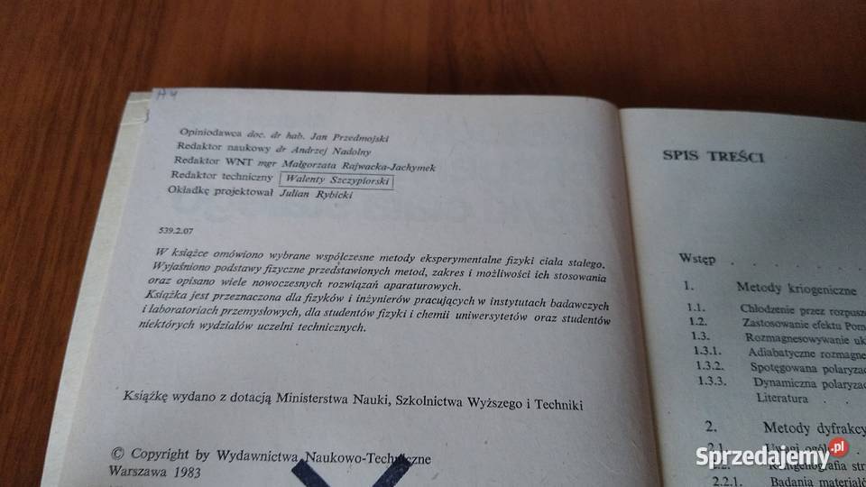 Metody eksperymentalne fizyki ciała stałego Książki naukowe i popularnonaukowe pomorskie Gdańsk