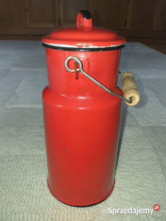 Emaliowana kankabańka na mleko z pokrywką Warszawa