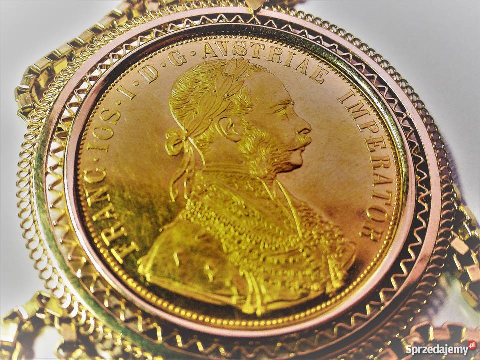 Austria 4 Dukaty 1915 r złoty łańcuszek Poznań