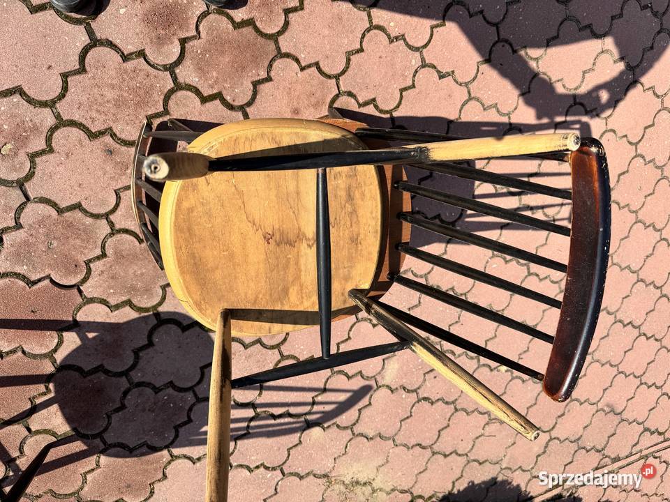 Krzesła patyczaki 3 stare prl vintage art deco Krzesła Sulbiny