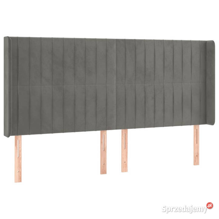 Zagłówek do łóżka z LED jasnoszary 183x16x118128