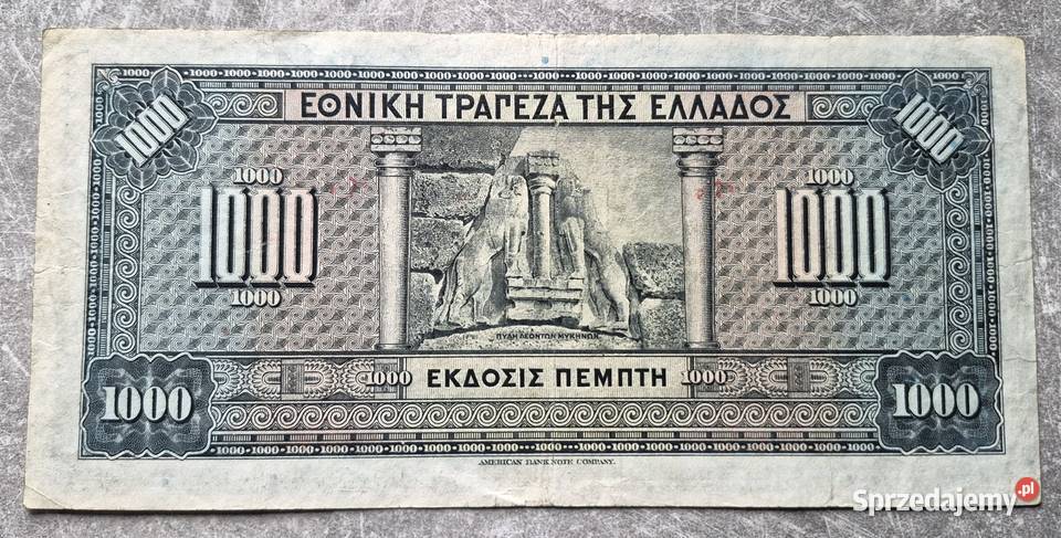 B9 GRECJA 1000 Drachm 1926 r Numizmatyka Wola Kruszyńska