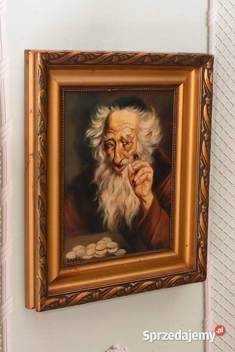 Lentz Żyd Liczący Pieniądze Obraz Symbolizujący małopolskie Kraków sprzedam