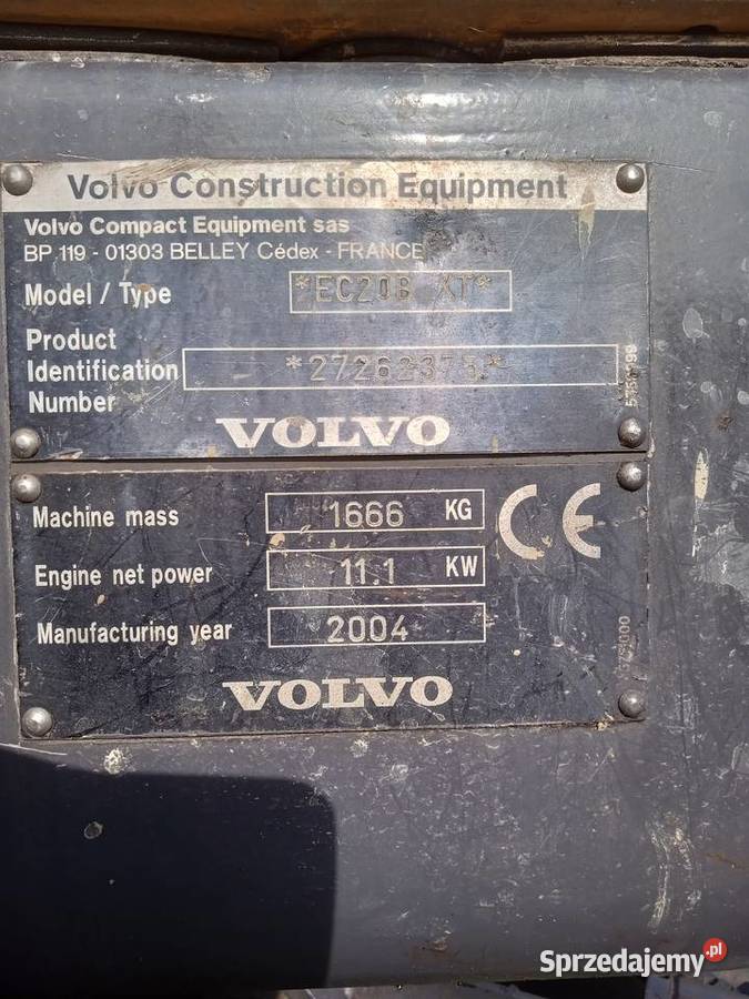 Mini koparka VolvoEC20B Koparki sprzedam