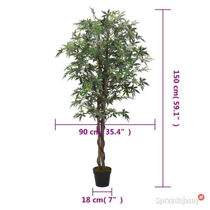 Sztuczny klon 504 liście 150 zielony WM359022 sprzedam