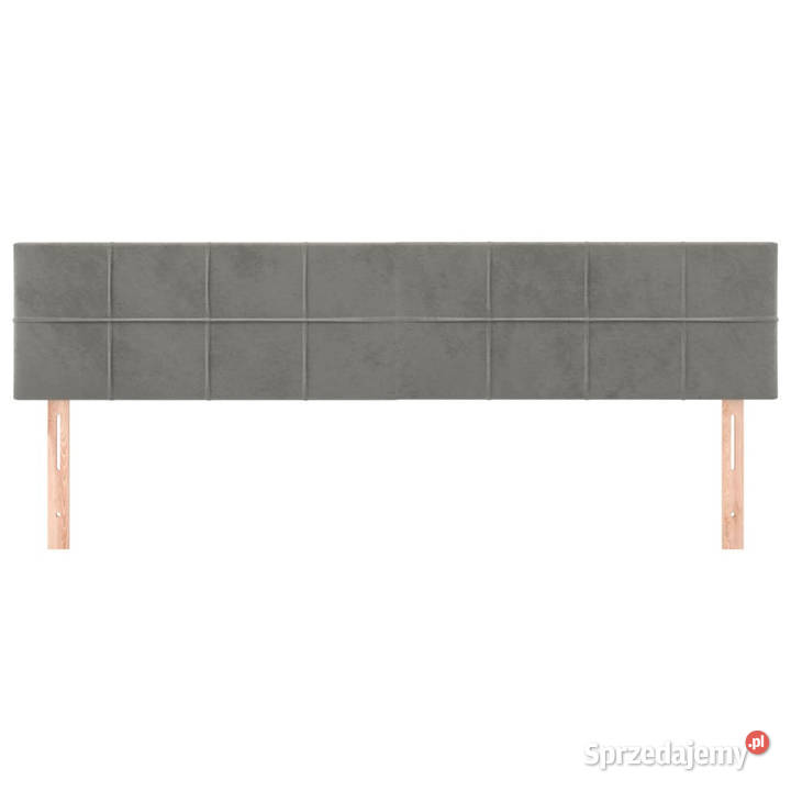 Zagłówki do łóżka 2 jasnoszary 90x5x7888 aksamit