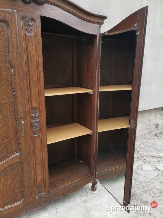 Elegancka francuska szafa dębowa dwudrzwiowa Wałbrzych