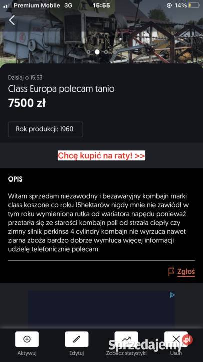 Claas Europa Nowy Rękawiec