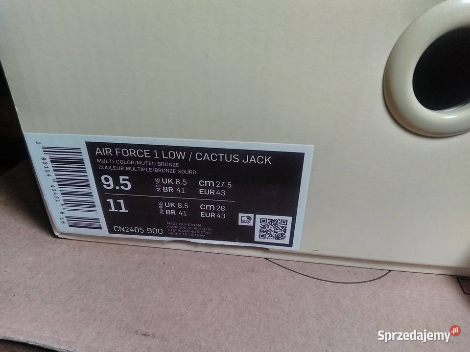 43 Nike Air Force 1 x TRAVIS SCOTT Cactus Jack Sportowe wielkopolskie Poznań