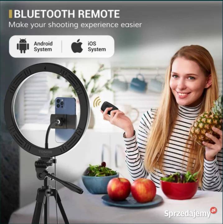 Nowy Statyw z Lampą do Fotografii selfie Elektronika Poraj