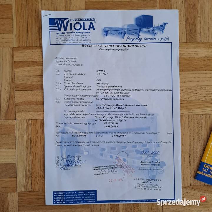 Laweta WIOLA w stanie lawety Lawety Toruń